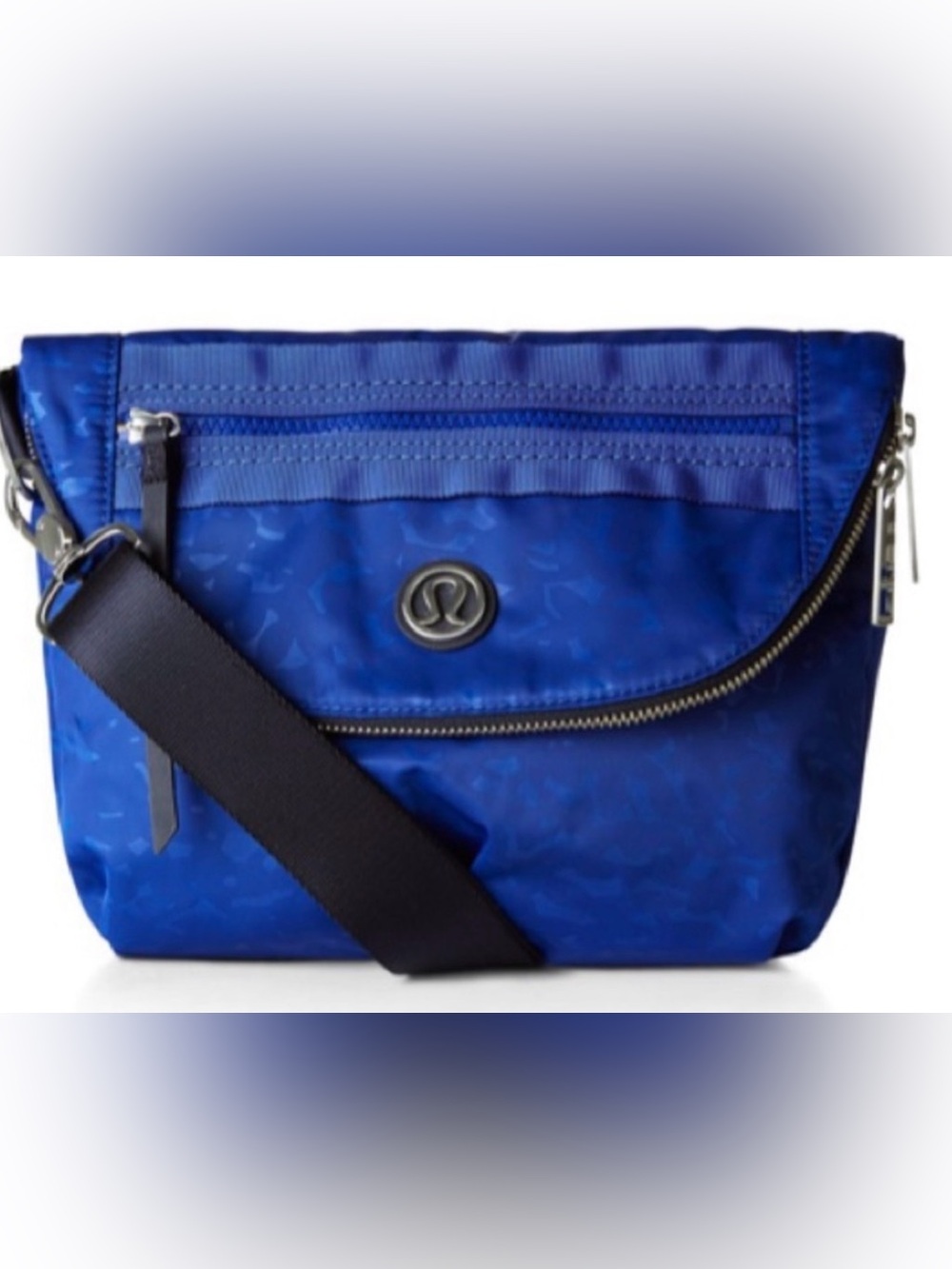 Lululemon festival bag, shadow warp sapphire blue with back strap, EUC!